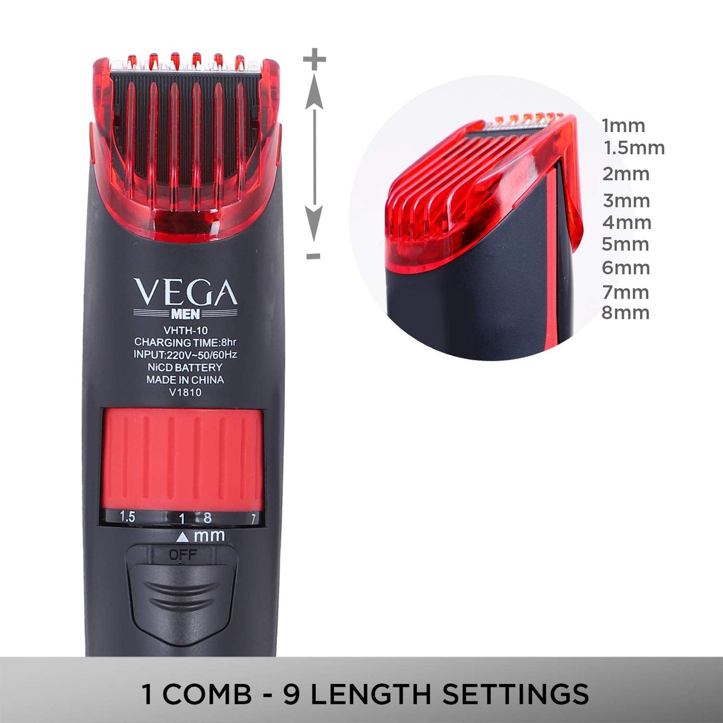 Vega T-Look Beard Trimmer for Men (VHTH-10)Vega T-Look trimmer makes it remarkably easy to go from a neatly trimmed full beard to an effortless stubble. No matter if you want to go for a casual look or a machSondaryam AppliancesBeard Trimmer