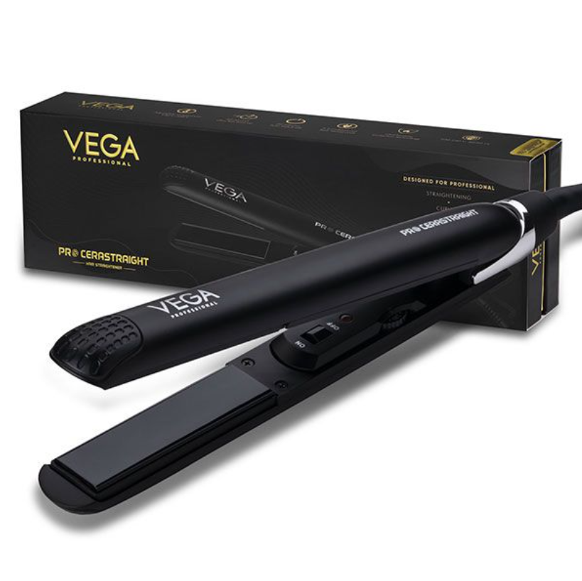 Vega Pro Cera Straight Hair Straightener - VPVHS-09The VEGA Professional CeraStraight is a versatile professional hair straightener that not only effortlessly straightens hair but is also ideal for bouncy curls or beSondaryam Vega Pro Cera Straight Hair Straightener - VPVHS-09