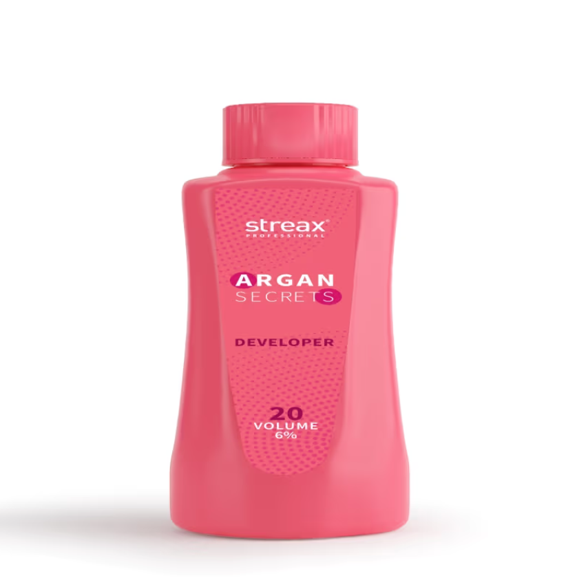 Streax Professional Developer for Argan Secrets Colourant - 20 Volume sondaryam is the leading name in the chain of cosmetics  in jaipur . , sondaryam  has been a pioneer in delivering top quality genuine products in all categories. AlSondaryam Argan Secrets Colourant - 20 Volume 6% (1000ml)